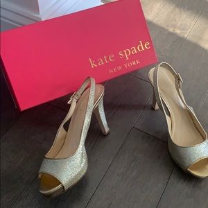 Kate Spade Gold Slingback Pumps - size 6 1/2